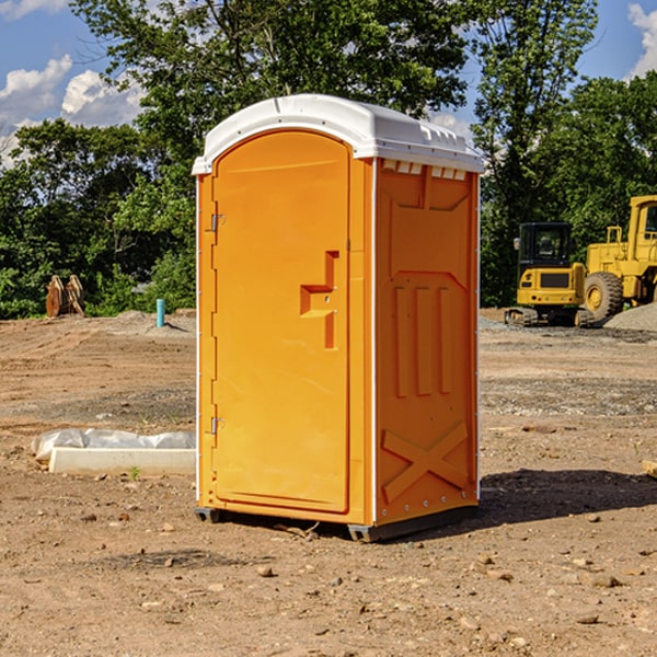 how often are the portable restrooms cleaned and serviced during a rental period in Greenfield